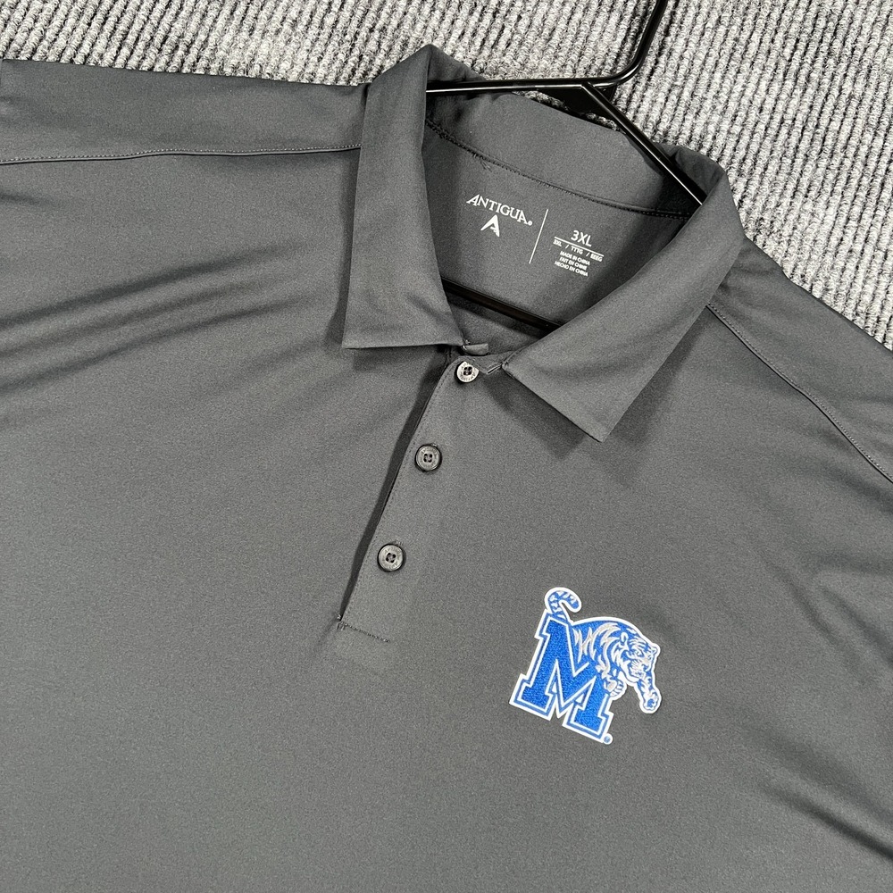 Memphis Tigers Polo Shirt Mens 3XL Black Short Sleeve Antigua NCAA Football